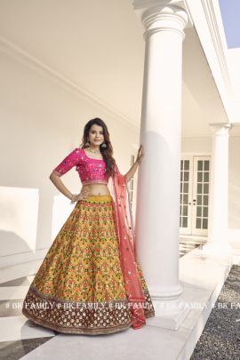 GULDASTA VOL  11 Bridal Lehengha Choli In Yellow And Pink Color By SHUBHKALA  