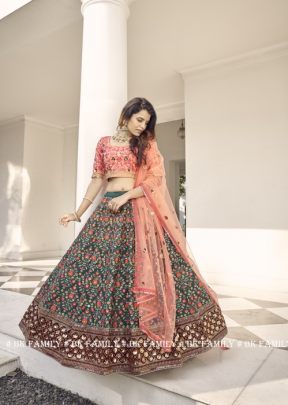 GULDASTA VOL  11 Bridal Lehengha Choli In Peach And Rama Color By SHUBHKALA  