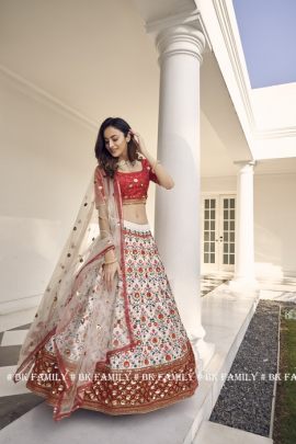 GULDASTA VOL  11 Bridal Lehengha Choli In White And Red Color By SHUBHKALA  