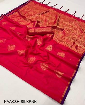 Handwoven Silk Saree in Pink
