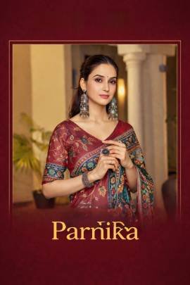 Kalamandir Fashion Persent Pranika Haldloom Printed Saree With jhumka 