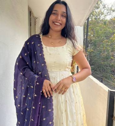 Launching Embroidered Gown Embrodery Sequence Work IN Cream Colour Gown And Blue Colour Dupatta 