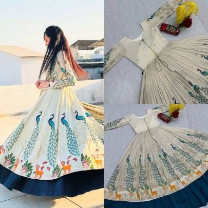 Launching Festival Special crop top embroidery trade and sequence In Green And White Colour