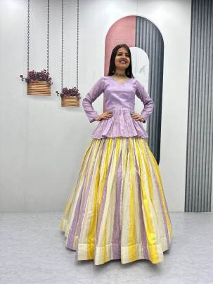  Launching Festival Special Lehenga Choli In Pink Colour Top And Multi Colour Lehanga