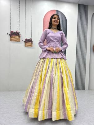 Launching Festival Special Lehenga Choli In Pink Colour Top And Multi Colour Lehanga