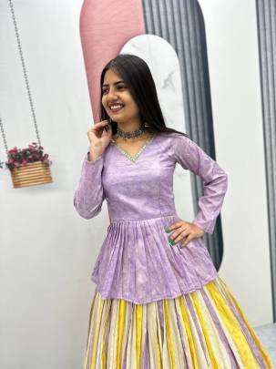 Launching Festival Special Lehenga Choli In Pink Colour Top And Multi Colour Lehanga