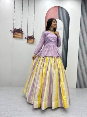 Launching Festival Special Lehenga Choli In Pink Colour Top And Multi Colour Lehanga