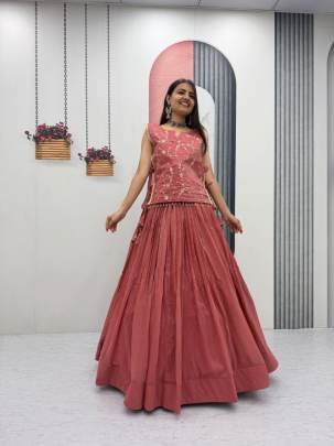 Launching Festival Special lengha choli Whith blouse and Jacket in Pink Colour