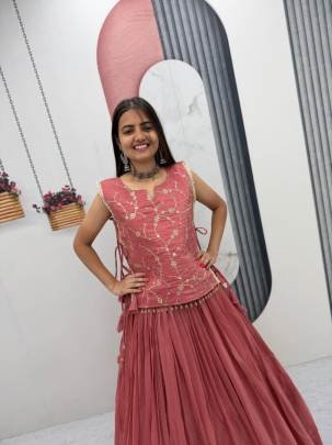 Launching Festival Special lengha choli Whith blouse and Jacket in Pink Colour