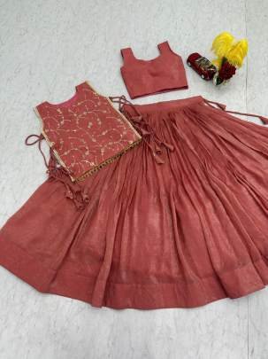 Launching Festival Special lengha choli Whith blouse and Jacket in Pink Colour