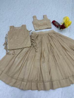 Launching Festival Special lengha choli Whith blouse and Jacket in Tan Colour