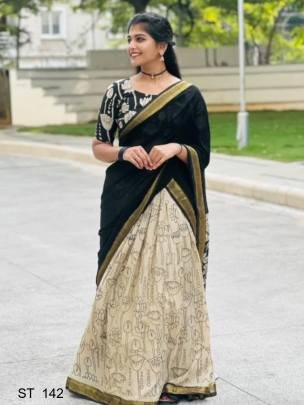 Launching Most Trending our Kalamkari Printed Fully Stitched Pure Soft Musline With Jaccard Lace Border Lehenga Choli and tradition For any Occasion