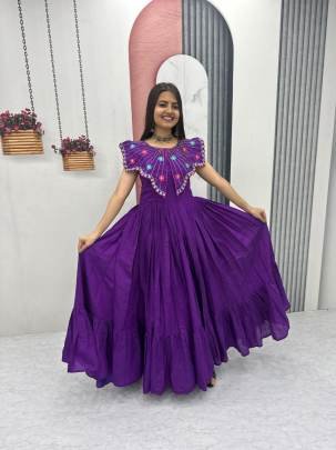 Launching Trending Handwork Gown Heavy Embroidery Thread & Khatli Work