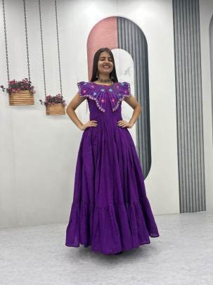 Launching Trending Handwork Gown Heavy Embroidery Thread & Khatli Work