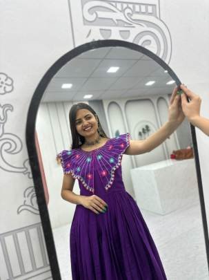 Launching Trending Handwork Gown Heavy Embroidery Thread & Khatli Work