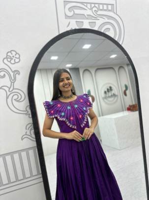 Launching Trending Handwork Gown Heavy Embroidery Thread & Khatli Work