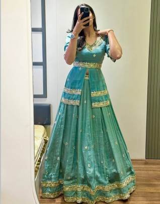 Launching Wedding wear Lehenga Choli Thread   paip Sequence Work In Teal Green Colour 