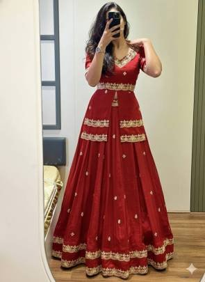 Launching Wedding wear Lehenga Choli Thread & paip Sequence Work In Maroon Colour 