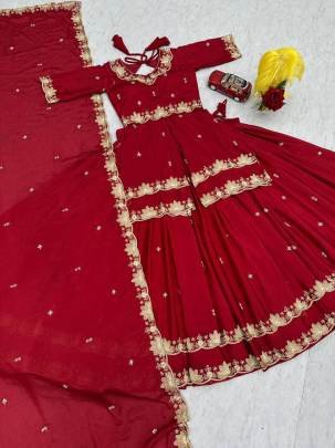 Launching Wedding wear Lehenga Choli Thread & paip Sequence Work In Maroon Colour