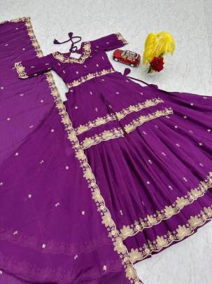 Launching Wedding wear Lehenga Choli Thread   paip Sequence Work In Purple Colour
