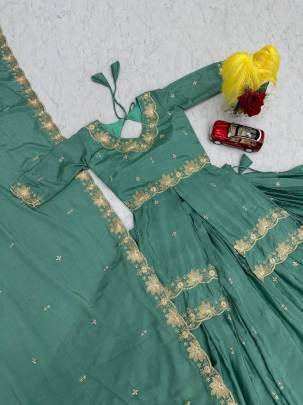 Launching Wedding wear Lehenga Choli Thread   paip Sequence Work In Teal Green Colour