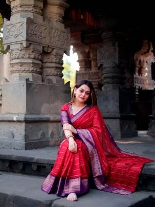 Light on the body  elegant in style  A crepe stripe weaving saree made for everyday comfort