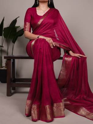 Lightweight  soft  and irresistibly smooth this Marsh Mello saree is designed for women who adore comfort without compromising on style YNF7908PNK