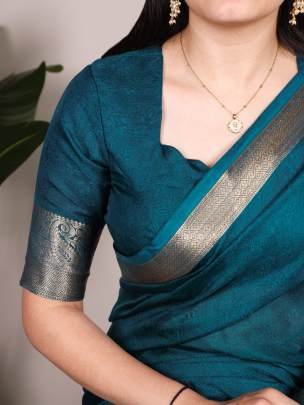 Lightweight  soft  and irresistibly smooth this Marsh Mello saree is designed for women who adore comfort without compromising on style YNF7908TEL
