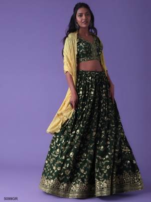 Luxurious Deep Green Lehenga Choli Set  ?5099GR