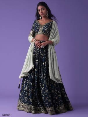 Luxurious Deep Green Lehenga Choli Set  ?5099GR