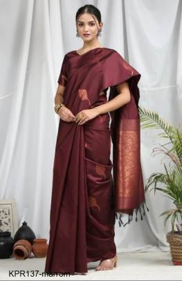 Maroom Soft Litchi Silk Saree Catalog KPR137