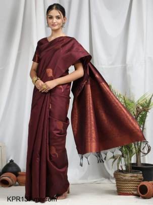 Maroom Soft Litchi Silk Saree Catalog KPR137