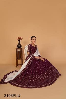 MAROON NEW TRENDING GEORGETTE LEHENGA CHOLI WITH CONTRAST DUPATTA  3103PLU