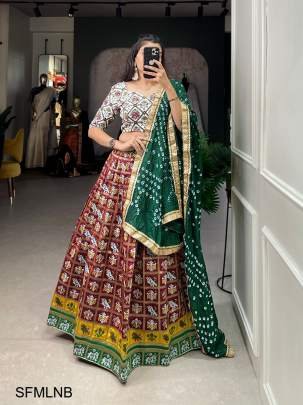 Maroon Refresh Your Look Wearing This Exclusive Colored Wedding Wear Patola Lehenga Choli