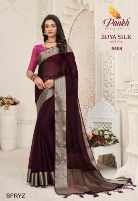 Maroon Zoya Saree Launching An Amazing Combination Catalog By Pankh Brand 