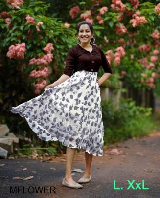 Marron Fancy Kurti Flower