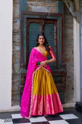 Mustard Tarika A touch of South Indian grace lehenga choli LNB2023MST
