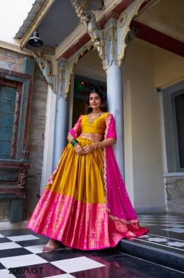 Mustard Tarika A touch of South Indian grace lehenga choli LNB2023MST