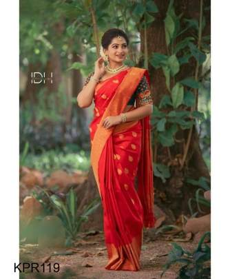 Nakshathra Nagesh Soft Lichi Silk Jacuqard Work Saree KPR119
