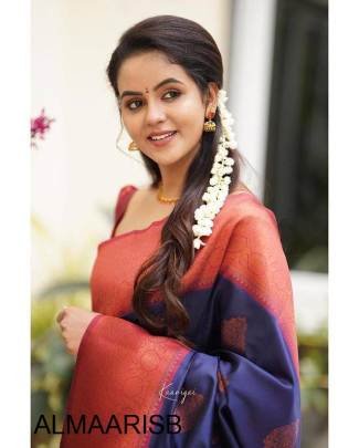 Navy Blue Pure Banarasi Silk Traditional Designer Saree