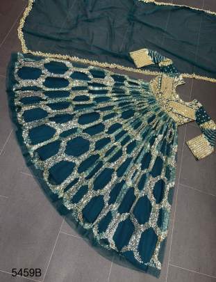 Navy Blue Rakhi Special Gown RTC 5459