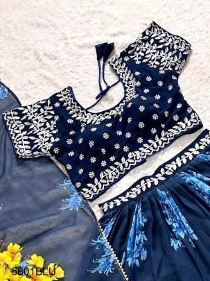 New Launching our Silver Zari Embroidered Women's Trending Collection,Beautifully Full Stitched Designer Lahenga CholiFor Marriage/Festive Season 5601