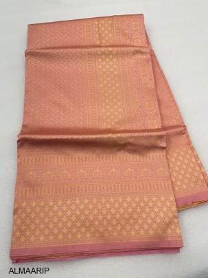 New Pink Soft Silk Jacquard Banarasi Saree