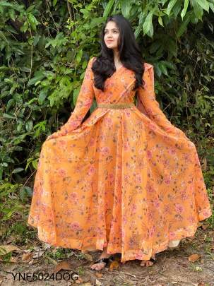 Orange Gown Collection For Wedding YNF5024DOG