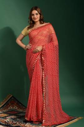 Orange New stylist laheriya saree NC5208