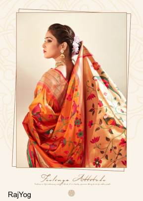  Orange Wedding  amazing Paithani Saree RajYog