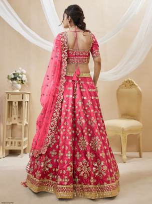 Pink Art Silk Lehenga Angelic Vol 1 by Zeel Clothing