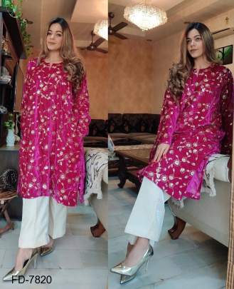 Pink Color Step-Top With Sudidar Pent Set FD7820