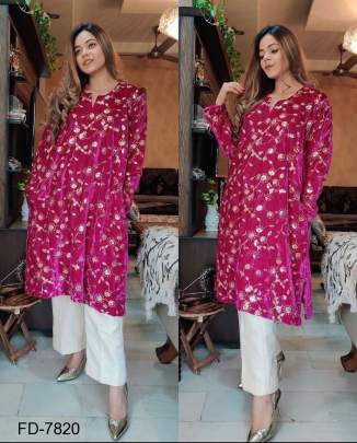 Pink Color Step-Top With Sudidar Pent Set FD7820