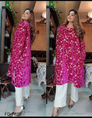 Pink Color Step-Top With Sudidar Pent Set FD7820